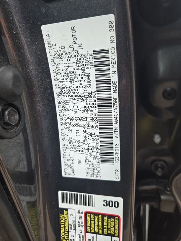 Used 2012 Toyota Tacoma 4x4 Double Cab w/ SR5 Pkg image 26