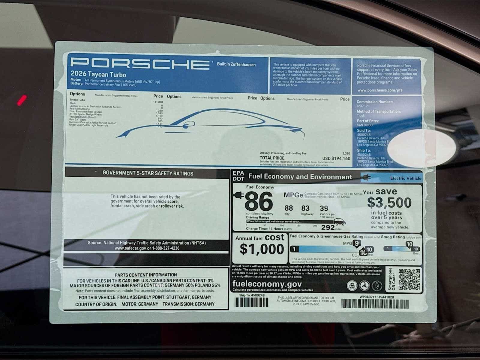 New 2026 Porsche Taycan Turbo AWD/4WD image 54