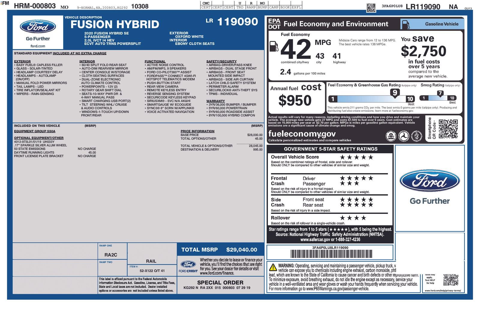 Used 2020 Ford Fusion SE FWD image 4