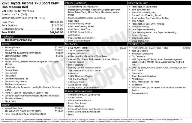 Certified 2026 Toyota Tacoma TRD Sport AWD/4WD image 33