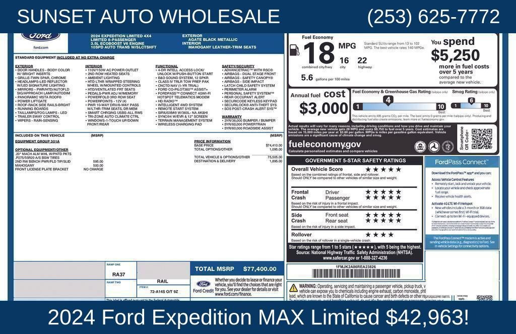 Used 2024 Ford Expedition Max Limited AWD/4WD image 78