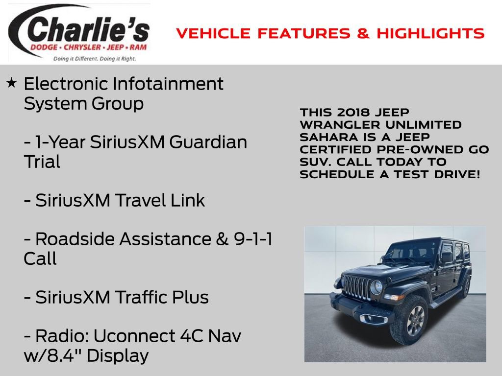 Certified 2018 Jeep Wrangler Unlimited Sahara image 20