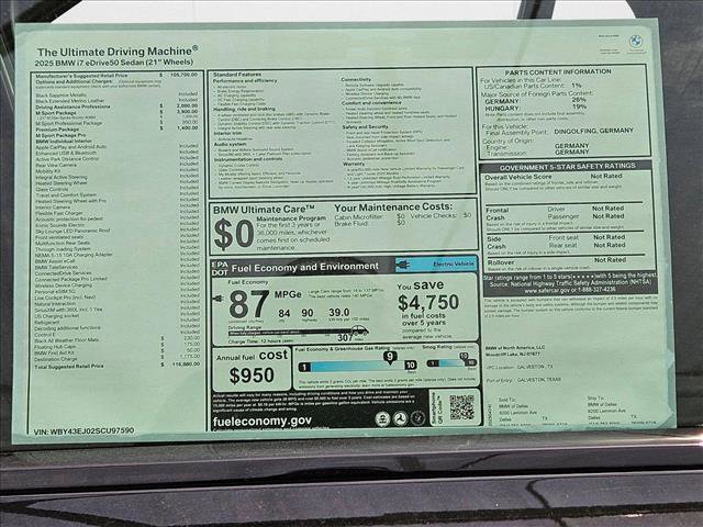 New 2025 BMW i7 eDrive50 w/ M Sport Package image 17