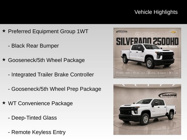 Used 2021 Chevrolet Silverado 2500 W/T w/ Gooseneck/5TH Wheel Package AWD/4WD image 13