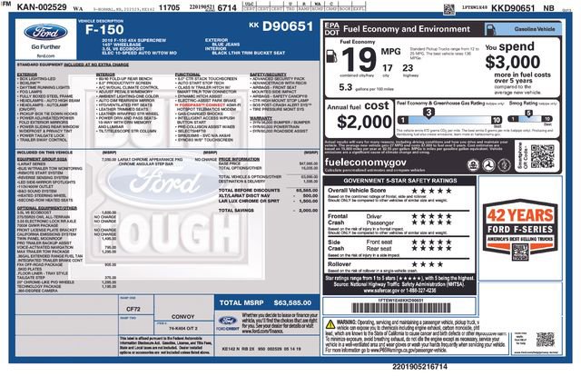 Used 2019 Ford F150 Lariat w/ Equipment Group 502A Luxury image 40