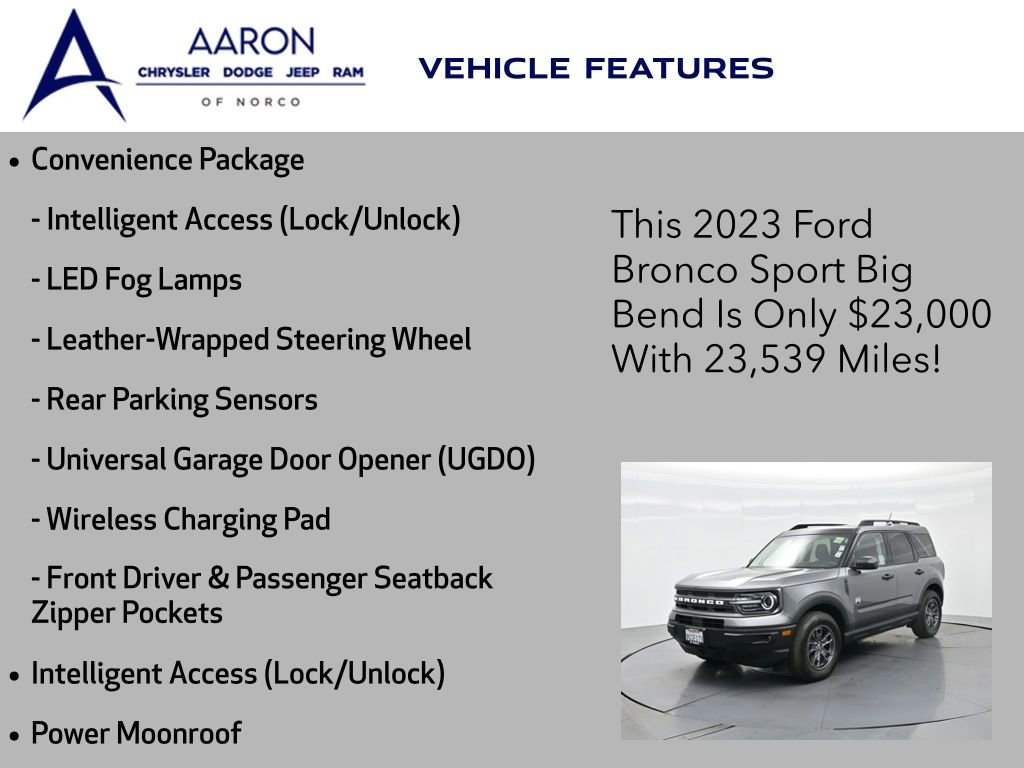 Used 2023 Ford Bronco Sport Big Bend w/ Convenience Package image 9