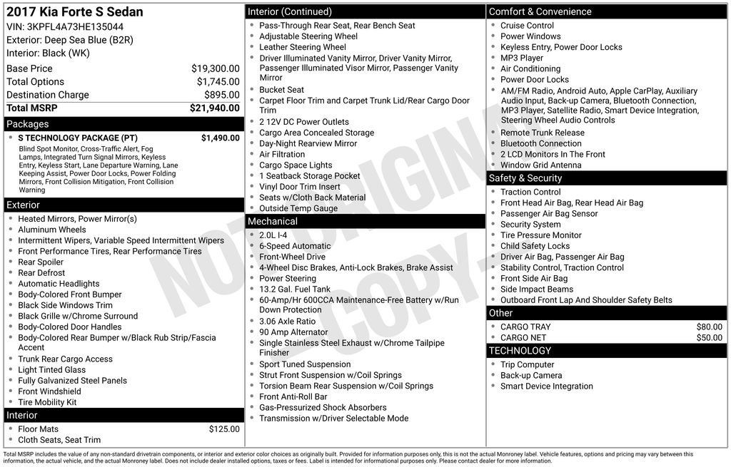 Used 2017 Kia Forte S w/ S Technology Package image 40