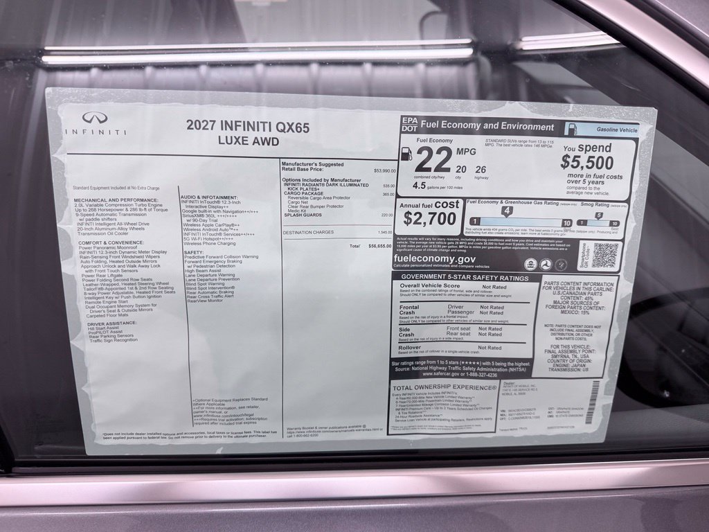 New 2027 INFINITI QX65 Luxe w/ Cargo Package AWD/4WD image 48