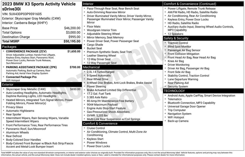 Used 2023 BMW X3 sDrive30i w/ Convenience Package RWD image 4