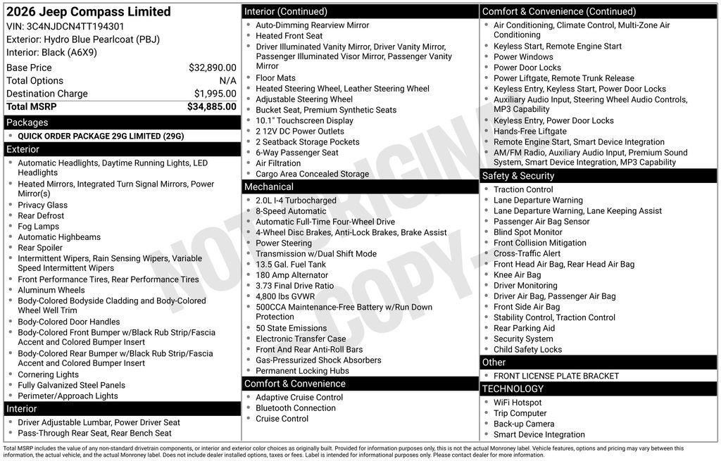 New 2026 Jeep Compass Limited image 30