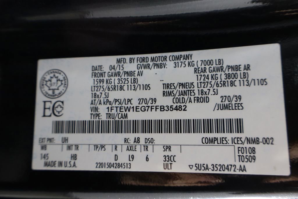 Used 2015 Ford F150 Lariat w/ Equipment Group 501A Mid image 38