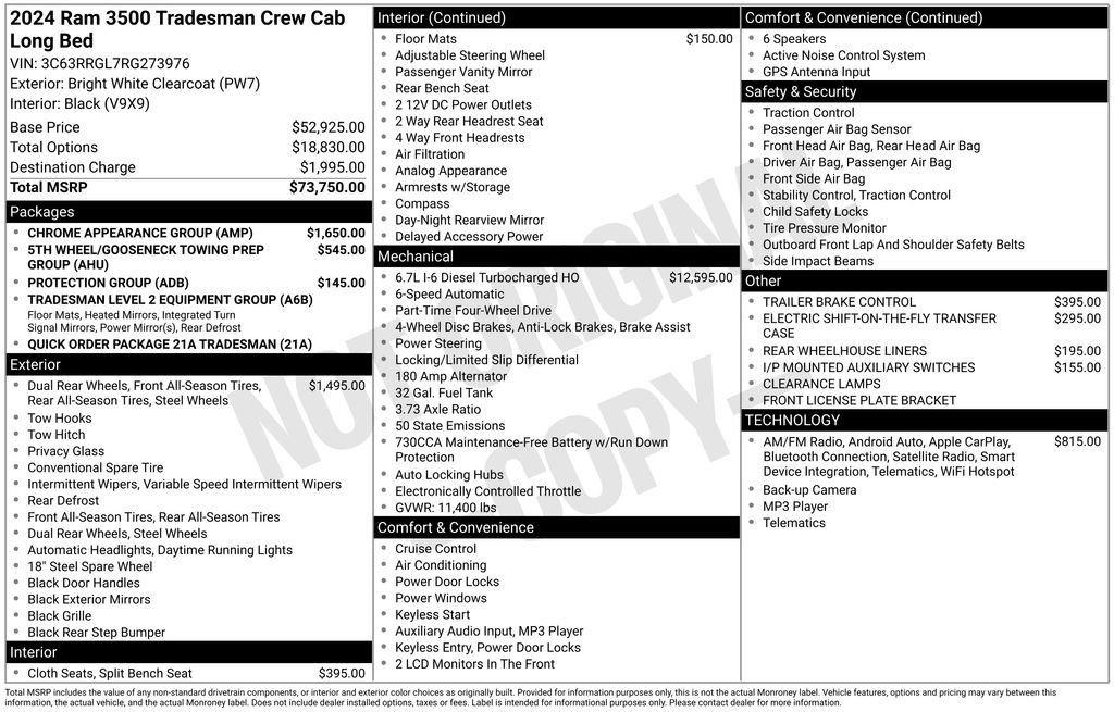 Used 2024 RAM 3500 Tradesman w/ Chrome Appearance Group image 42