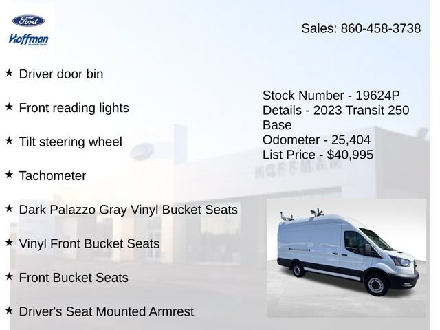 Used 2023 Ford Transit 250 148 High Roof Extended w/ Load Area Protection Package RWD image 24