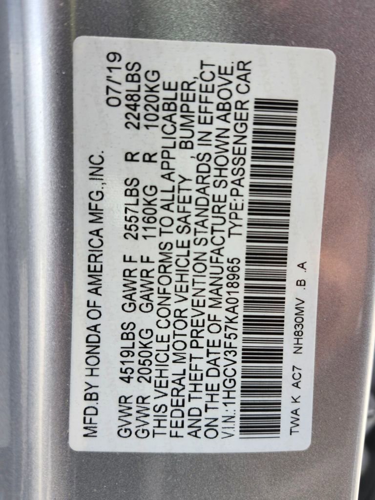 Certified 2019 Honda Accord EX-L image 22