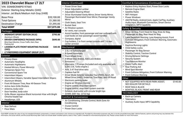 Used 2023 Chevrolet Blazer LT w/ Midnight/Sport Edition image 11