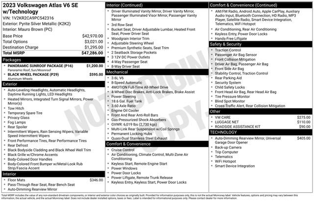 Certified 2023 Volkswagen Atlas SE w/ Panoramic Sunroof Package AWD/4WD image 13