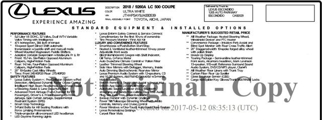 Used 2018 Lexus LC 500 Coupe image 2