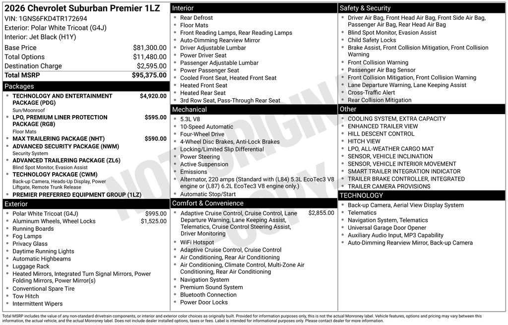 New 2026 Chevrolet Suburban Premier image 9