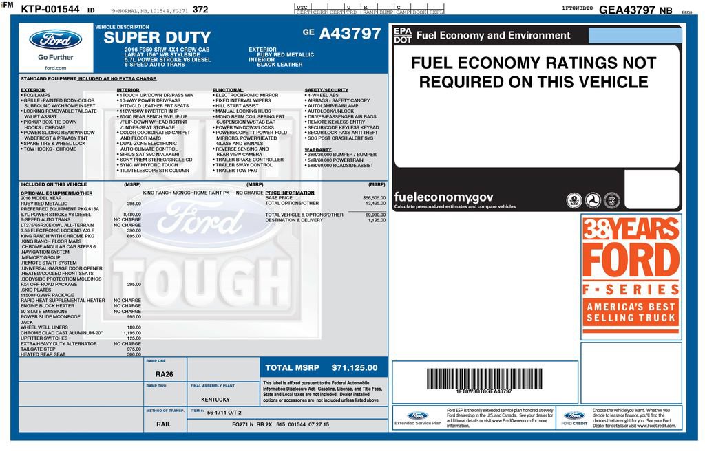 Used 2016 Ford F350 King Ranch w/ FX4 Off-Road Package AWD/4WD image 2