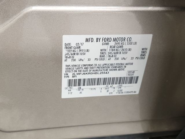 Used 2017 Lincoln MKX Select w/ Select Plus Package FWD image 34