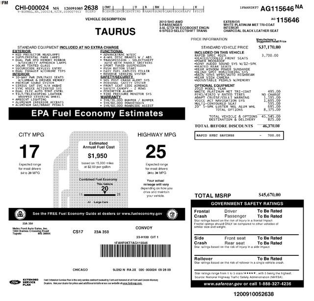 Used 2010 Ford Taurus SHO image 15