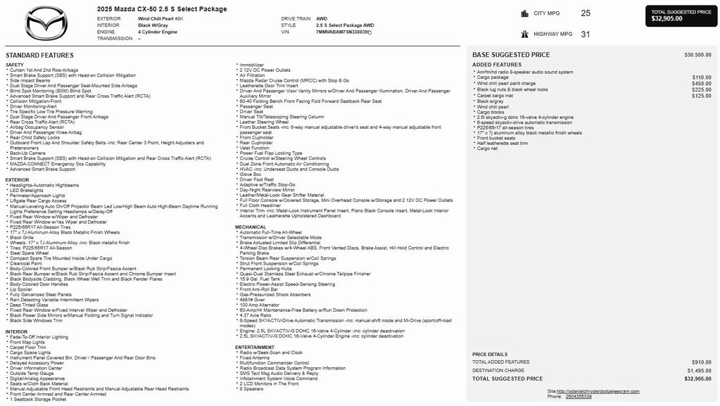 Certified 2025 MAZDA CX-50 AWD 2.5 S w/ Cargo Package image 28