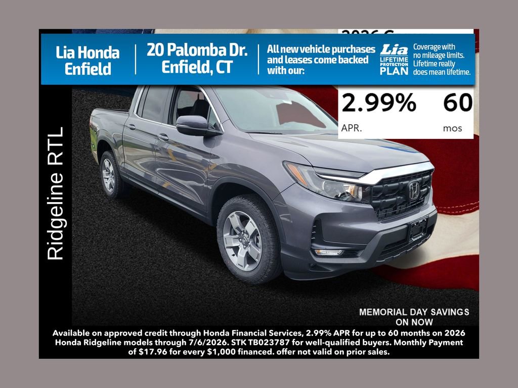 New 2026 Honda Ridgeline RTL