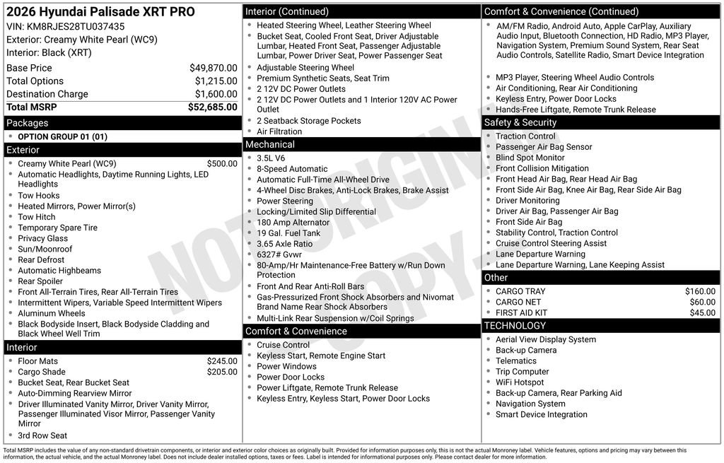 New 2026 Hyundai Palisade XRT Pro image 5