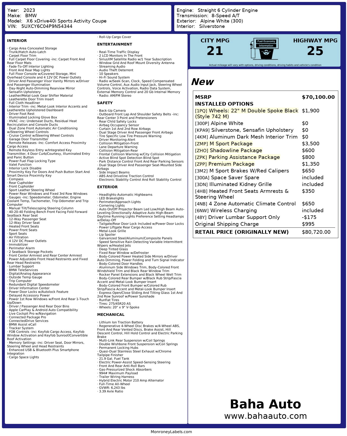 Used 2023 BMW X6 xDrive40i w/ M Sport Package image 2