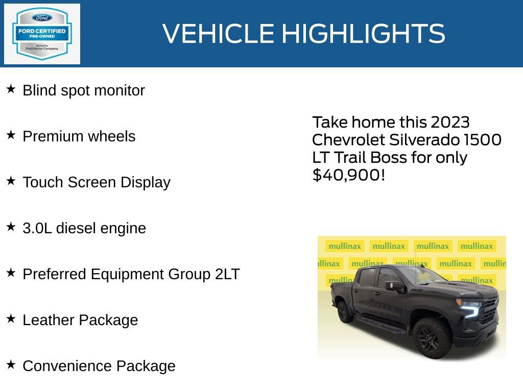 Used 2023 Chevrolet Silverado 1500 LT Trail Boss w/ LT Trail Boss Premium Package AWD/4WD image 23