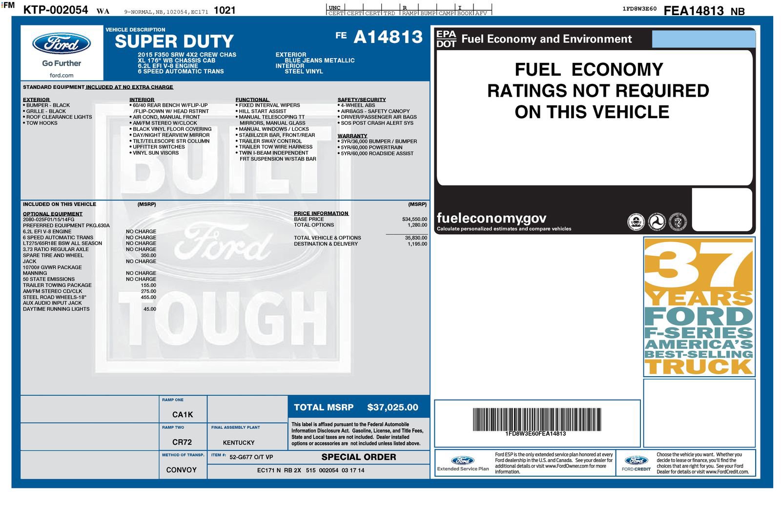 Used 2015 Ford F350 XL w/ Trailer Tow Package image 3