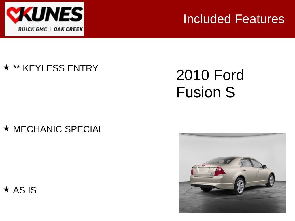 Used 2010 Ford Fusion S FWD image 2