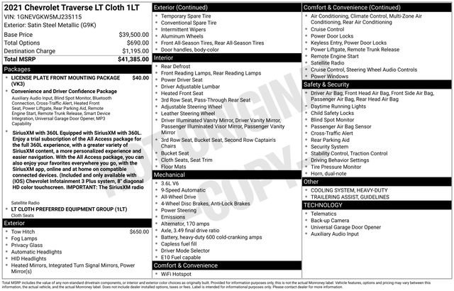 Used 2021 Chevrolet Traverse LT image 27