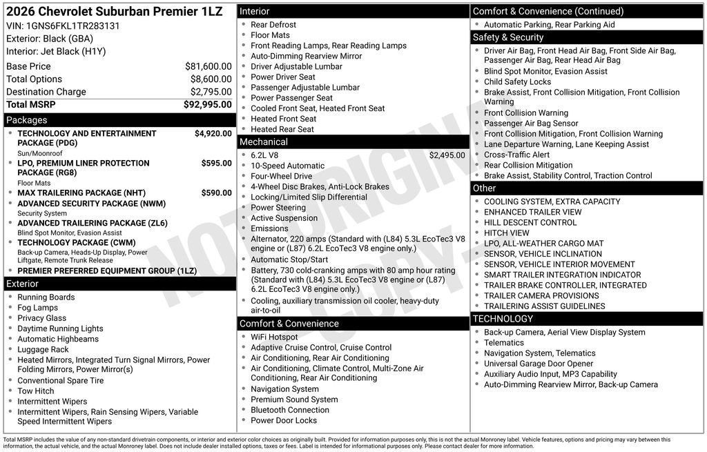 New 2026 Chevrolet Suburban Premier AWD/4WD image 28