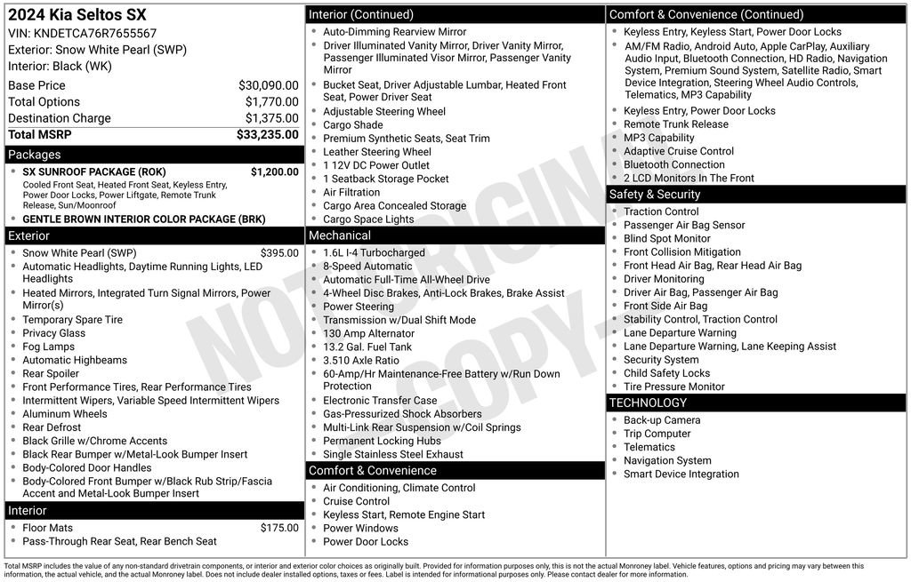Used 2024 Kia Seltos SX w/ SX Sunroof Package image 29