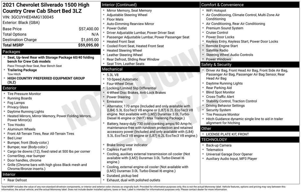 Certified 2021 Chevrolet Silverado 1500 High Country image 6