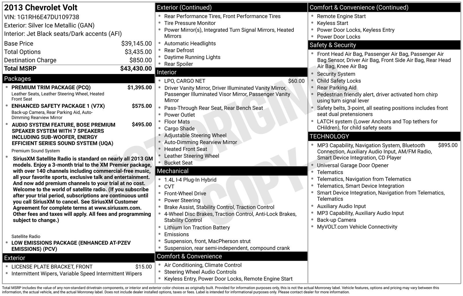 Used 2013 Chevrolet Volt Premium w/ Premium Trim Package FWD image 18
