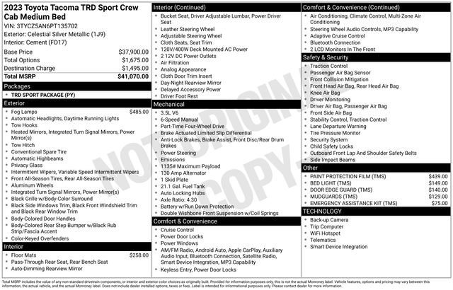 Used 2023 Toyota Tacoma TRD Sport AWD/4WD image 41