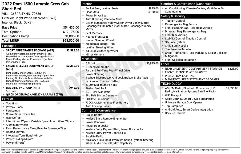 Used 2022 RAM 1500 Laramie w/ Sport Appearance Package AWD/4WD image 7