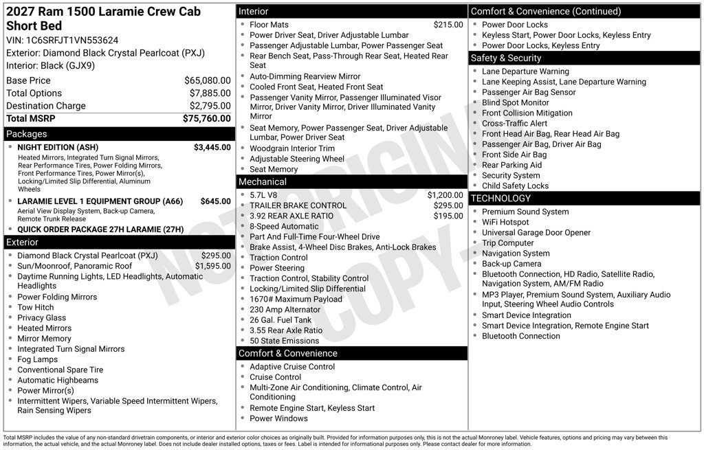 New 2027 RAM 1500 Laramie w/ Night Edition AWD/4WD image 33
