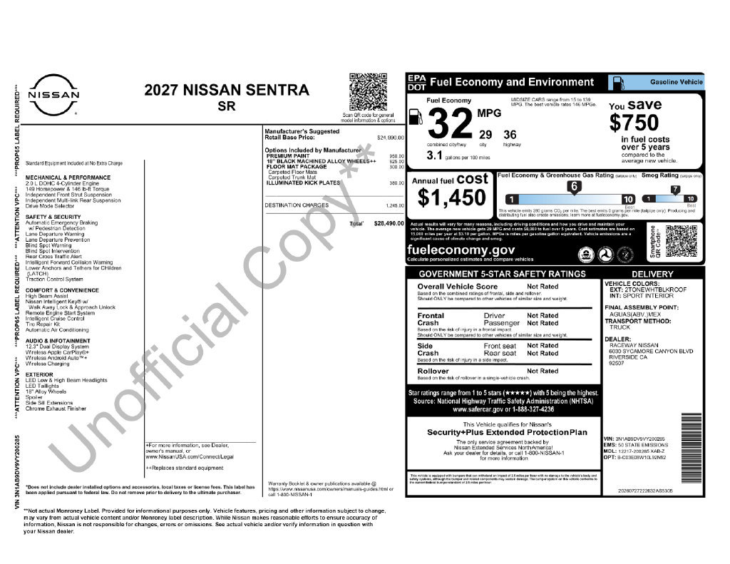 New 2027 Nissan Sentra SR FWD image 5