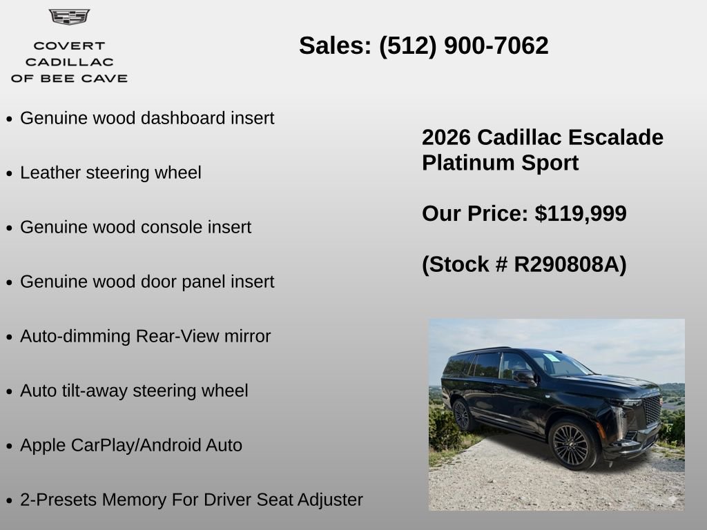Used 2026 Cadillac Escalade Platinum Sport w/ LPO, Floor Liner Package image 30