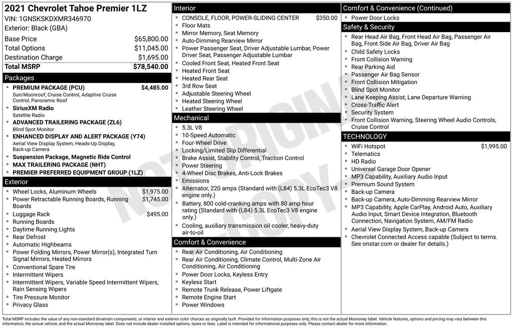 Used 2021 Chevrolet Tahoe Premier w/ Premium Package AWD/4WD image 63
