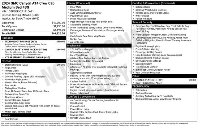 Used 2024 GMC Canyon AT4 w/ Technology Package image 45