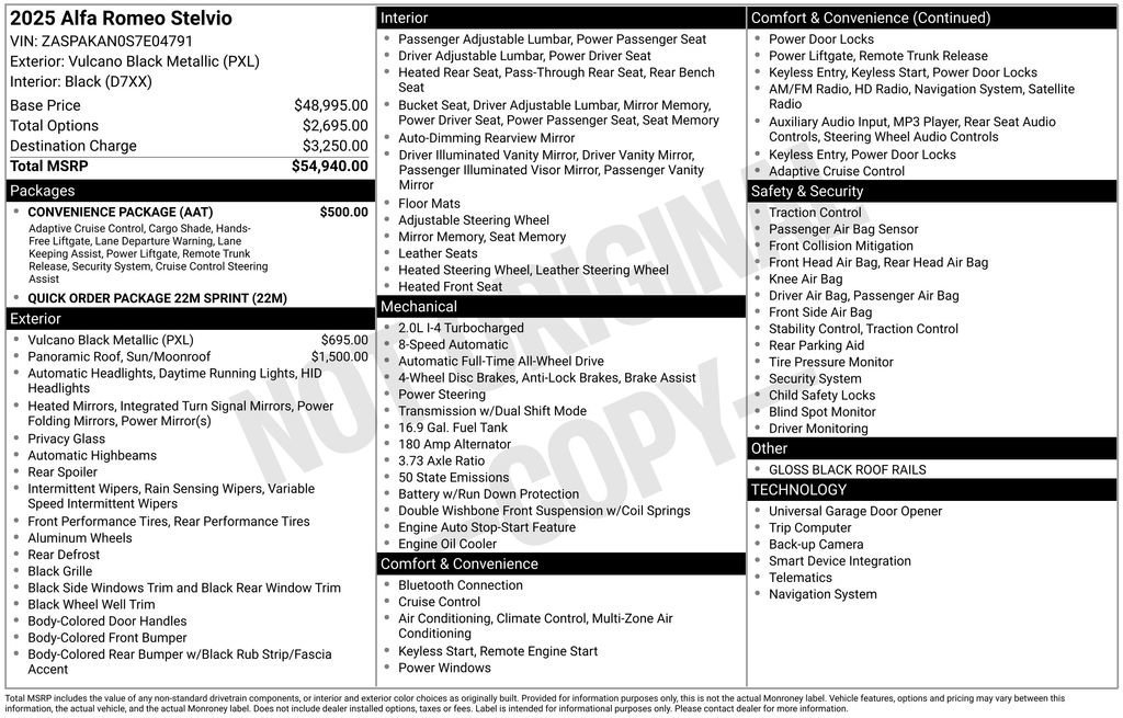 New 2025 Alfa Romeo Stelvio Sprint w/ Convenience Package image 6