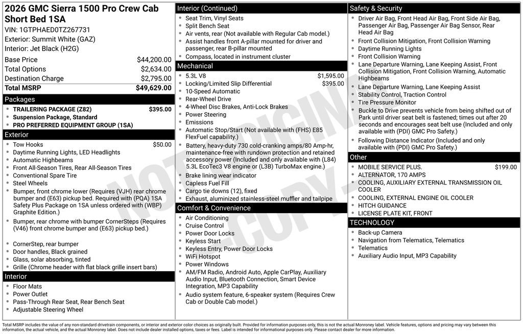 New 2026 GMC Sierra 1500 Pro w/ Trailering Package image 21