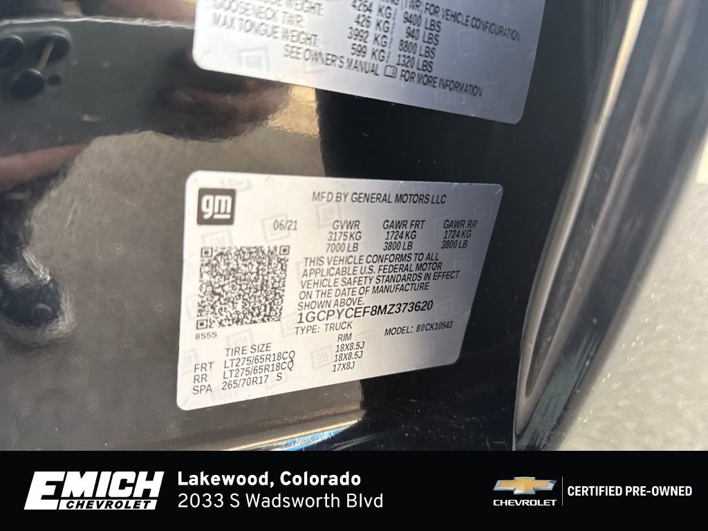 Certified 2021 Chevrolet Silverado 1500 Custom Trail Boss image 29