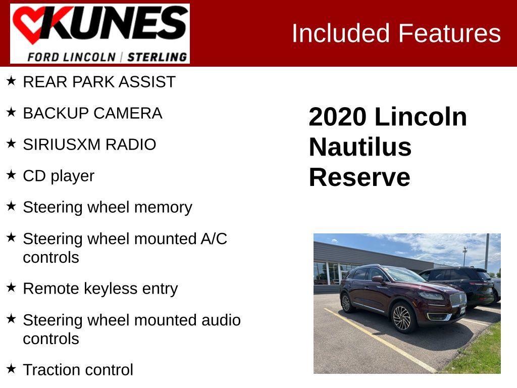 Used 2020 Lincoln Nautilus Reserve w/ Equipment Group 201A AWD/4WD image 3