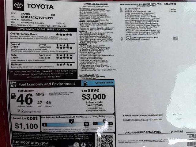 New 2026 Toyota Camry XSE w/ Premium Plus Package FWD image 24