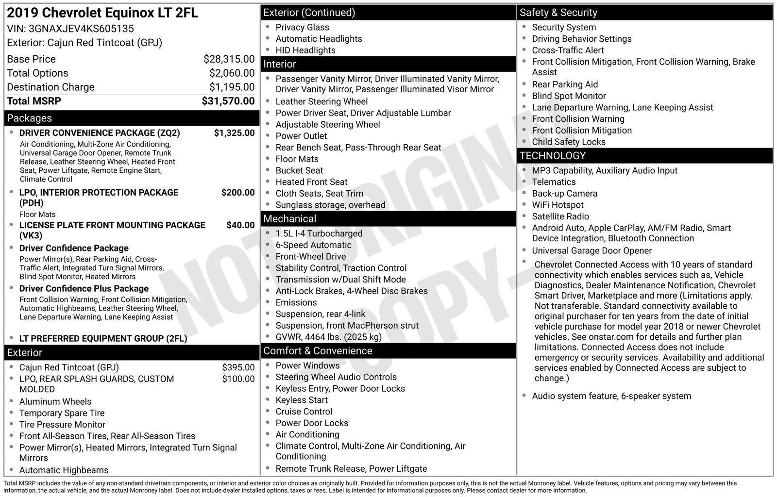 Used 2019 Chevrolet Equinox LT w/ Driver Convenience Package FWD image 49
